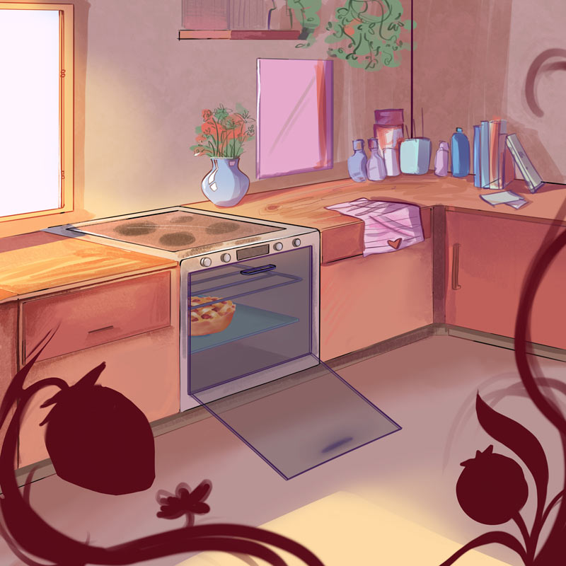 Illustration d'une cuisine.